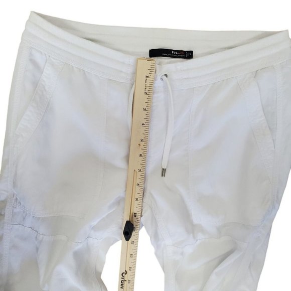 RLX Ralph Lauren Womens Convertible Pants S White Golf Hiking Pockets Drawstring - Picture 13 of 14